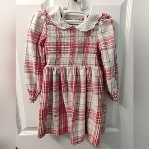 Wonder Nation Girls Red/White Plaid Smocked Dress Size 3T